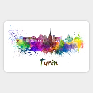Turin skyline in watercolor Magnet